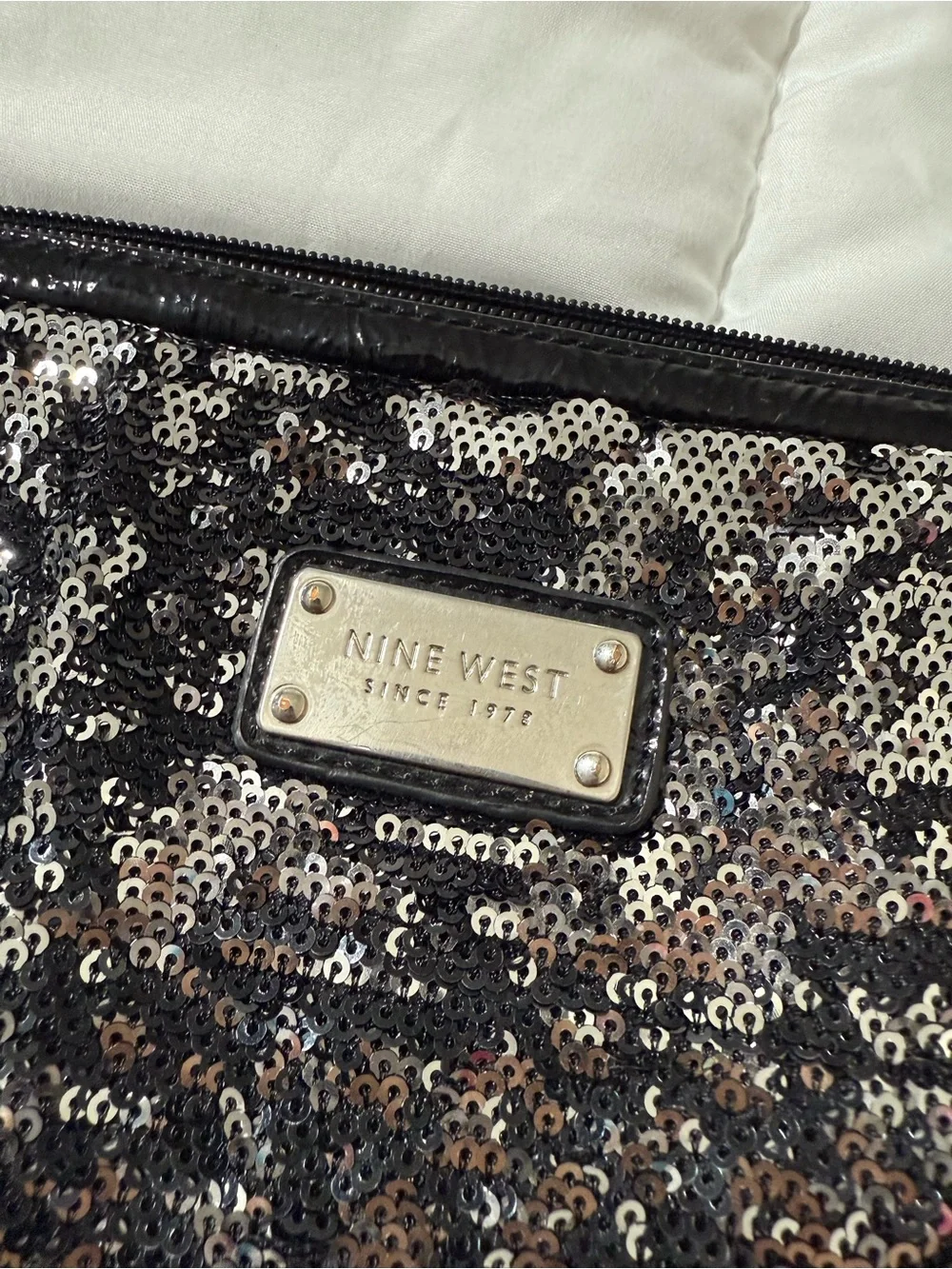 Nine West Black and Silver Sequin Laptop Sleeve